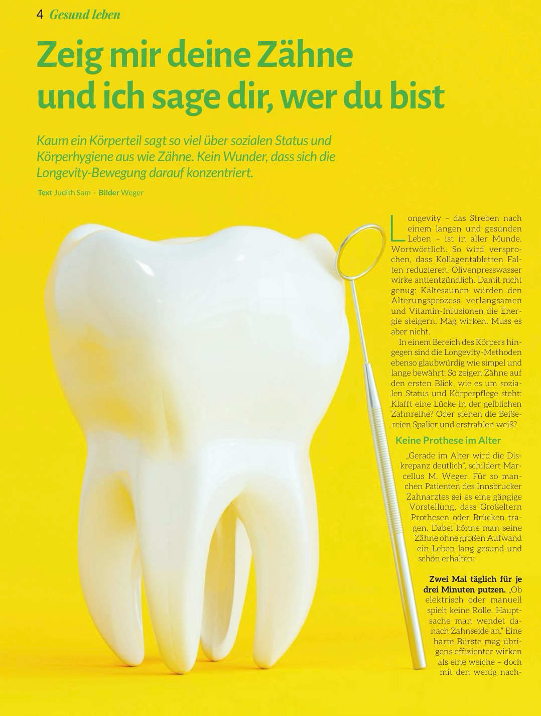 TT-Artikel Seite 1 — Zeig mir deine Zähne und ich sage dir, wer du bist